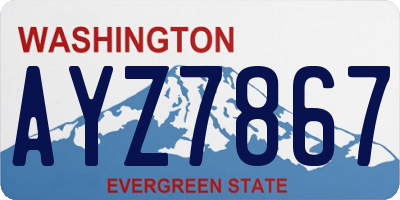 WA license plate AYZ7867