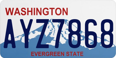 WA license plate AYZ7868