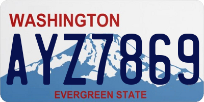 WA license plate AYZ7869