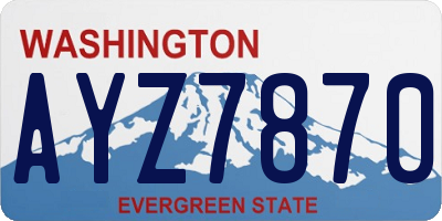 WA license plate AYZ7870