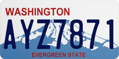 WA license plate AYZ7871