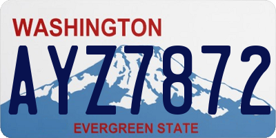 WA license plate AYZ7872