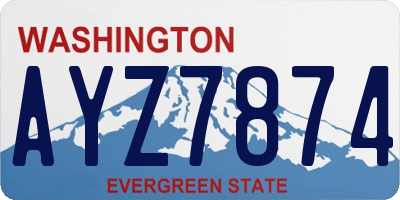 WA license plate AYZ7874