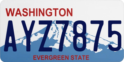 WA license plate AYZ7875