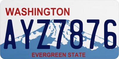 WA license plate AYZ7876