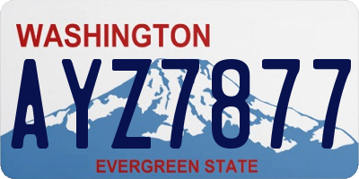 WA license plate AYZ7877