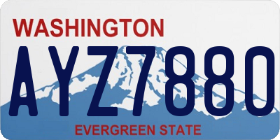 WA license plate AYZ7880