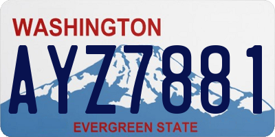 WA license plate AYZ7881