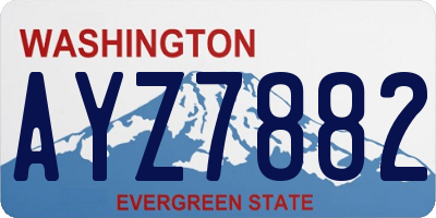 WA license plate AYZ7882