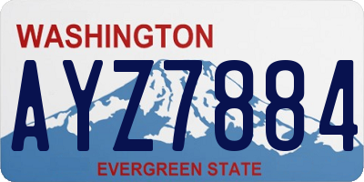 WA license plate AYZ7884