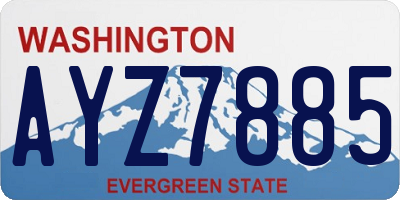 WA license plate AYZ7885