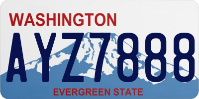 WA license plate AYZ7888