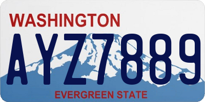 WA license plate AYZ7889
