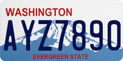 WA license plate AYZ7890