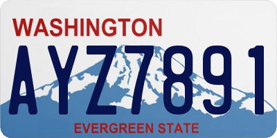 WA license plate AYZ7891