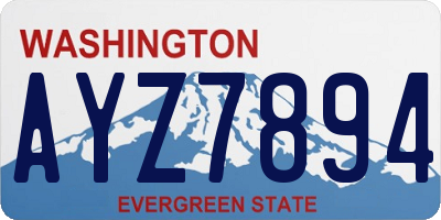 WA license plate AYZ7894