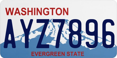 WA license plate AYZ7896