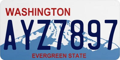 WA license plate AYZ7897