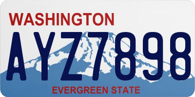 WA license plate AYZ7898