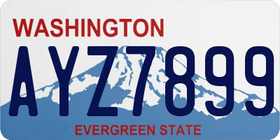 WA license plate AYZ7899