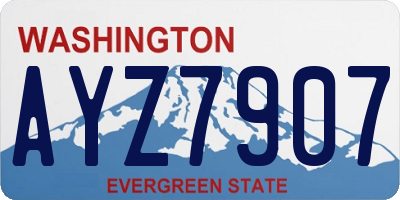 WA license plate AYZ7907