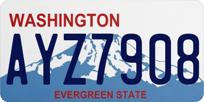 WA license plate AYZ7908