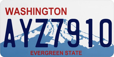 WA license plate AYZ7910