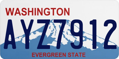 WA license plate AYZ7912