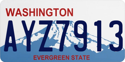 WA license plate AYZ7913