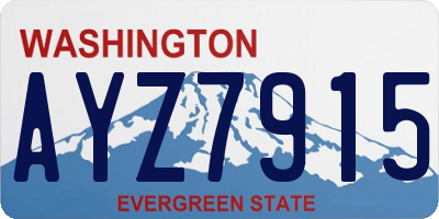 WA license plate AYZ7915