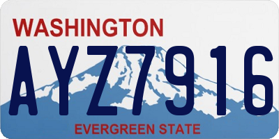 WA license plate AYZ7916