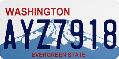 WA license plate AYZ7918