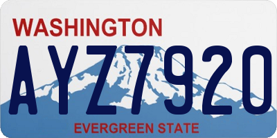 WA license plate AYZ7920