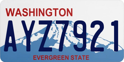 WA license plate AYZ7921