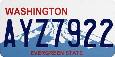 WA license plate AYZ7922