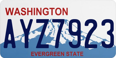 WA license plate AYZ7923