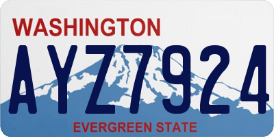 WA license plate AYZ7924