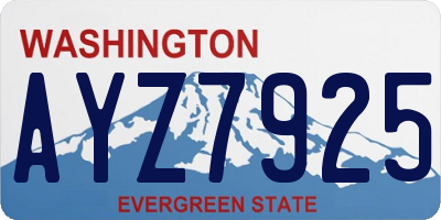 WA license plate AYZ7925