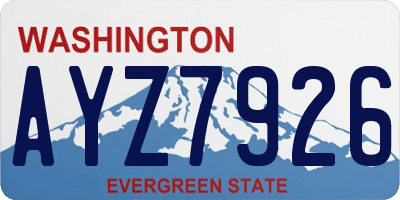 WA license plate AYZ7926