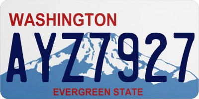 WA license plate AYZ7927