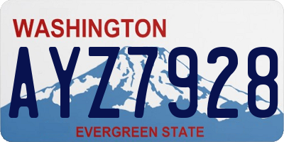 WA license plate AYZ7928