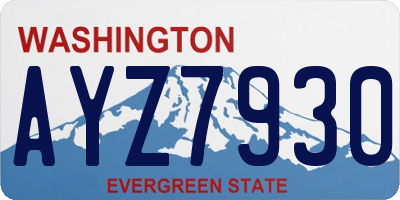 WA license plate AYZ7930