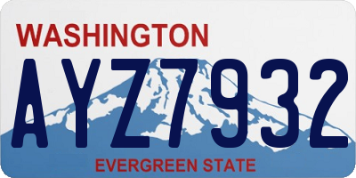 WA license plate AYZ7932