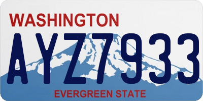 WA license plate AYZ7933