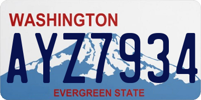 WA license plate AYZ7934