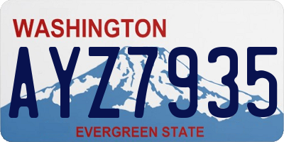 WA license plate AYZ7935