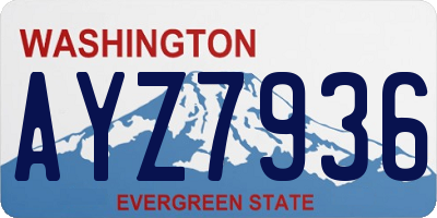 WA license plate AYZ7936