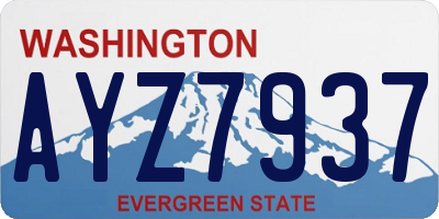 WA license plate AYZ7937