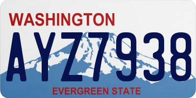 WA license plate AYZ7938