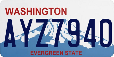 WA license plate AYZ7940